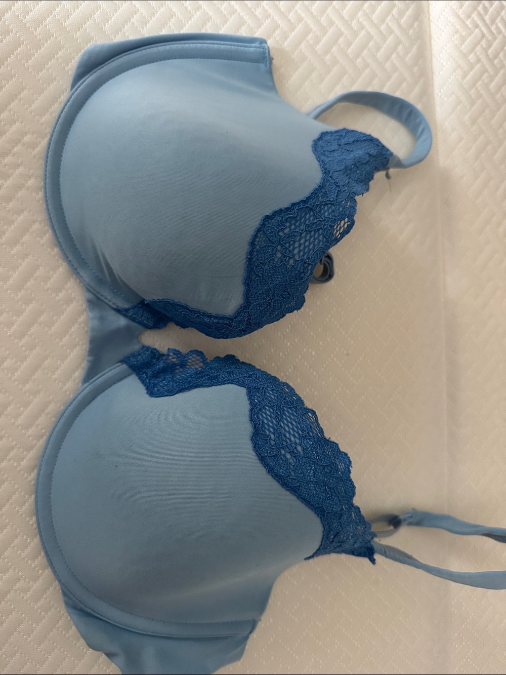 La SENZA Light Blue Lace-Trim Push-Up Bra